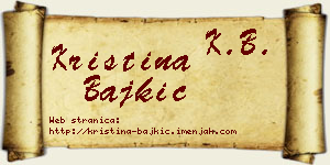 Kristina Bajkić vizit kartica